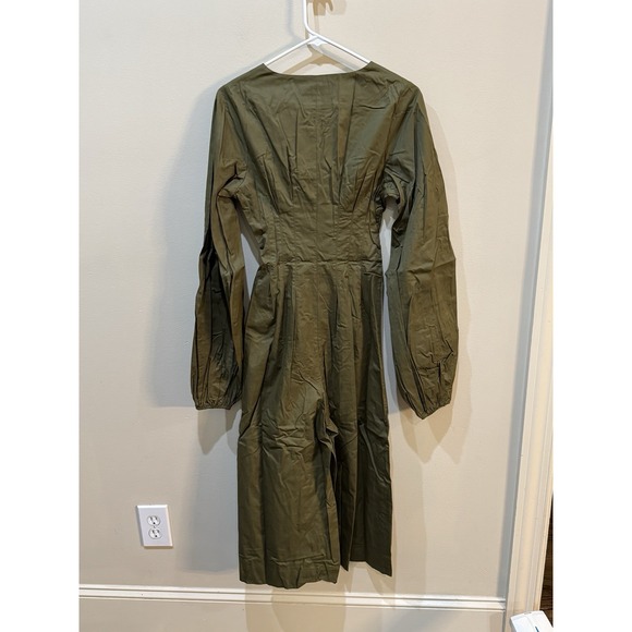 Andrea Iyamah Nia Culotte Jumpsuit Size XS 4/6 Olive Green New Resort Wear‎ - Picture 4 of 13